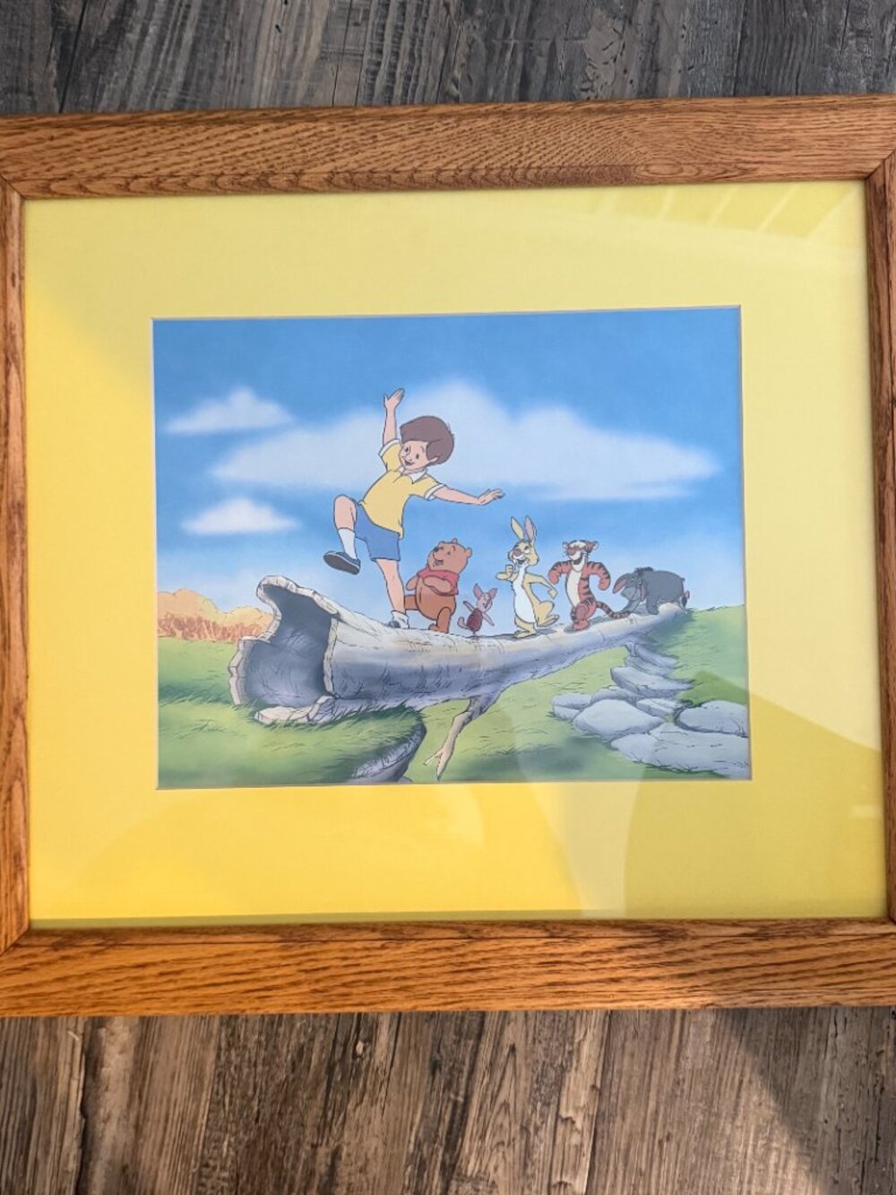 Set of 2 Solid Wood Framed, Matted, Disney/Winnie the Pooh Lithographs-Excellent